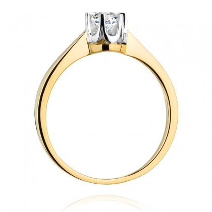 Zaręczynowy pierścionek z Brylantem 0,25ct z żółtego/białego złota próby 585